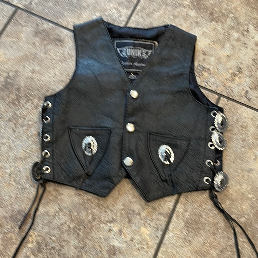 Y2K Easy rider kids leathers biker vest small NWT